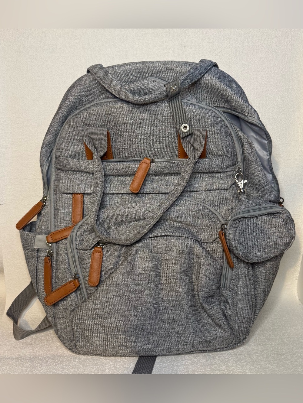 Lovevook diaper backpack with fold-out changing station gray